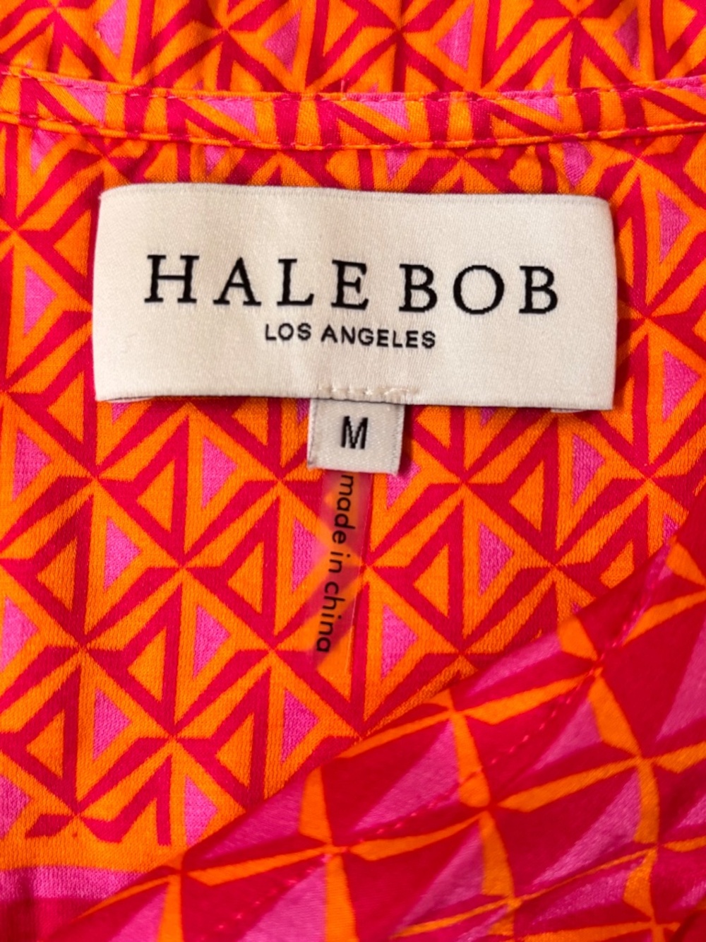 Hale Bob Pink & Orange Geometric Sleeveless Blouse - Picture 4 of 4